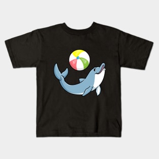 Dolphin at swimming with water polo Kids T-Shirt